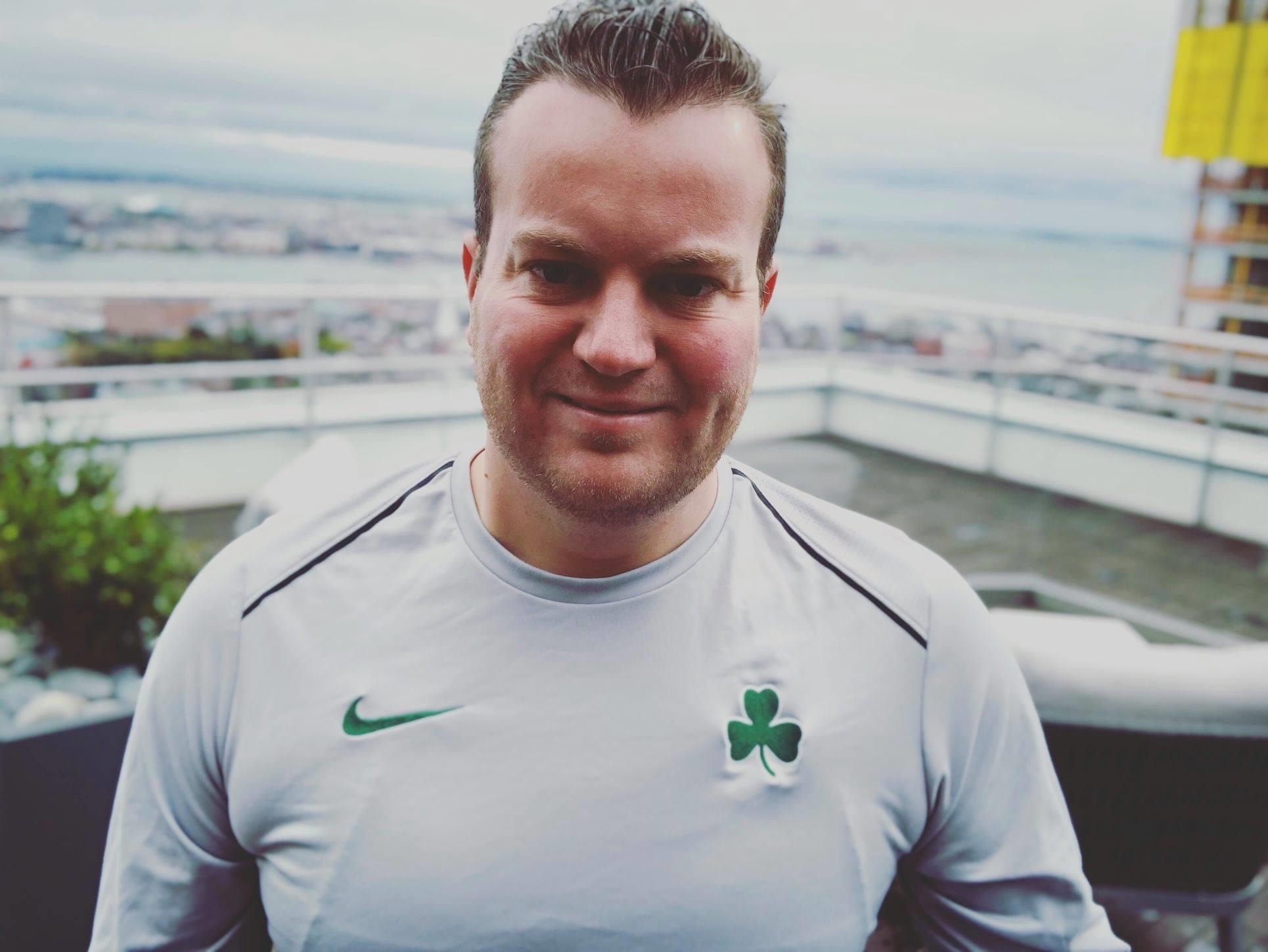 Nathan Strickland, founder of Boston Made, rooftop cityscape